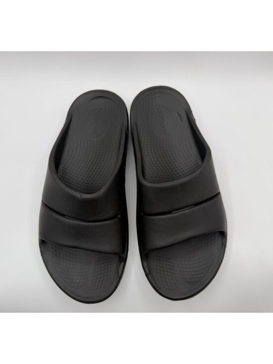 OOFOS Ooahh Recovery Slides Men\'s 7/ Women 9 Black Cushioned Wide Strap Shoes main image 9